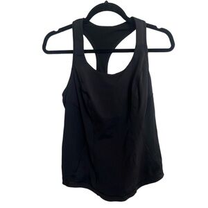 Lululemon Tank Top Mesh Panel And Media Pocket Built In Bra Size 10